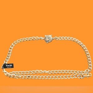 Yochi $118 Tiger Head Chain Belt NWT